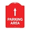 Signmission Designer Series Parking Area W/ Ahead Arrow, Red & White Aluminum Sign, 18" x 24", RW-1824-23468 A-DES-RW-1824-23468 - alternate 1